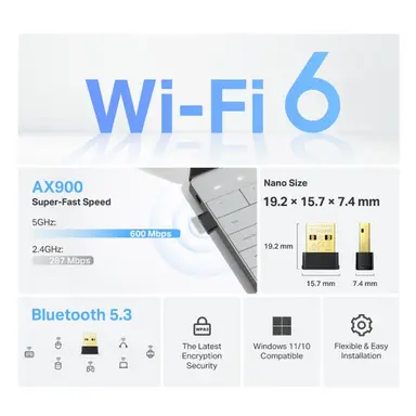 Omada Networks BY TP Link AX900 Nano Dual Band Wi-Fi 6 Adapter, image 3