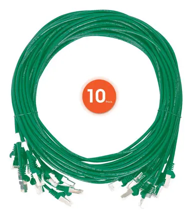 Intellinet Cat6 U/UTP Slim Network Patch Cable, 0.5 FT., Green, 10-Pack, image 6