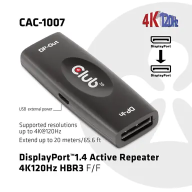 Club 3D B.V DisplayPort 1.4 4K 120HZ Adapter, image 6