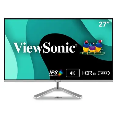 ViewSonic 27 in 4K UHD Thin-Bezel IPS Monitor with USB-C, HDMI, and DisplayPort, 3840 × 2160