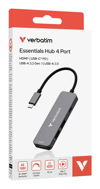 Verbatim Americas USB-C Essentials Multiport Hub - 4-Ports, image 7