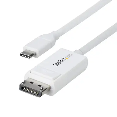 StarTech.com 6 ft (2M) USB-C to DisplayPort 1.2 Cable, Bidirectional, 4K 60HZ, White Video, image 6