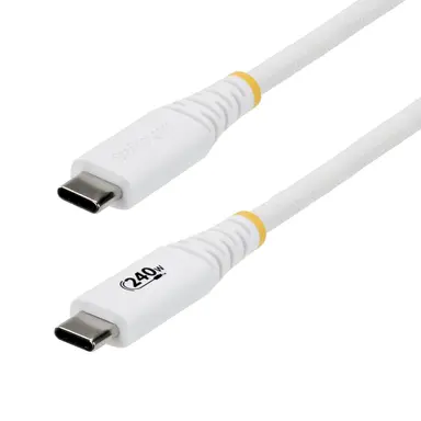 StarTech.com USB C Cable Supports PD 3.1 Epr up to 240W 5A; USB-If Certified; Dual-Layer Sili