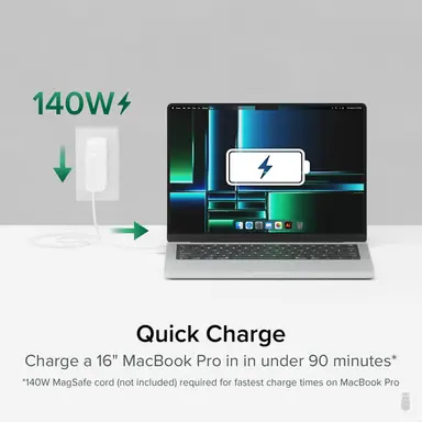 Plugable Technologies Plugable 140W USB C Charger, Gan Wall Laptop Charger, PD 3.1 (Epr) Power Adapter, image 8
