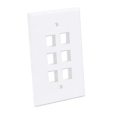 Intellinet 6-Outlet Oversized Keystone Wall Plate, image 6