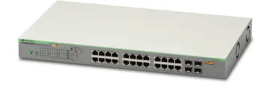 Allied Telesis 24-Port 10/100/1000T Websmart Switch with 4 SFP Combo Ports and PoE+