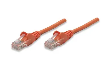Intellinet Patch Cable Cat 5E UTP Orange 1 ft Snagless Boot