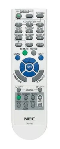 Nec Display Solutions Replacement Remote for NP-M271X/M311X/M311W NP-P350X/P350W/P420X NP-P401W/P451