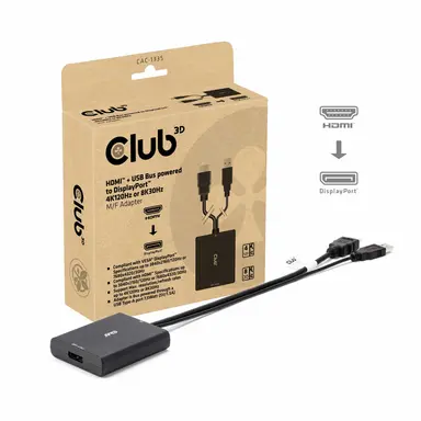 Club 3D B.V HDMI+MICRO USB to DP M/F Active Adapter, image 6