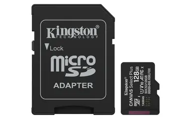 Kingston 128GB Microsdxc Canvas Select Plus GEN3 150MB/S A1 Card + Adapter