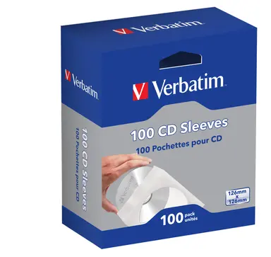 Verbatim Americas CD/DVD Paper Sleeves Clear Window 100PK