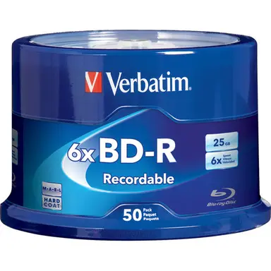 Verbatim Americas Verbatim BD-R 25GB 16X with Branded SURFACE-50PK Spindle, image 4