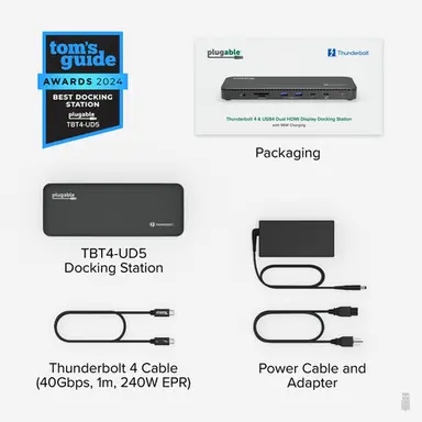 Plugable Technologies Plugable Thunderbolt 4 Dock 100W Charging, Laptop Docking Station Dual Monitor, image 8