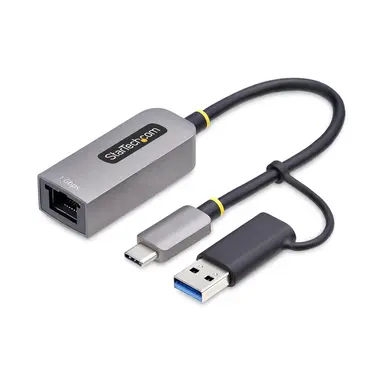 StarTech.com USB-C to Ethernet Adapter with USB-a Dongle, 10/100/1000MBPS, USB 3.0 to Gigabit