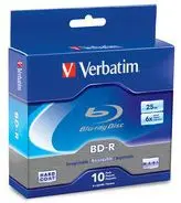 Verbatim Americas Verbatim BD-R 25GB 16X with Branded SURFACE-10PK Spindle Box