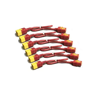 APC by Schneider Electric Power Cord Kit (6 EA), Locking, C19 to C20, 0.6 m (2 ft), Red