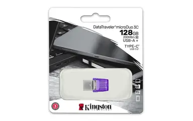 Kingston 128GB Datatraveler Microduo 3C 200MB/S Dual USB-a + USB-C, image 6