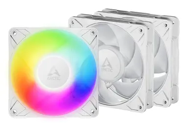 Arctic Cooling Arctic P12 Pro a-RGB (White) - 3 Pack - 120MM Case Fan Value Pack - Fluid Dynami