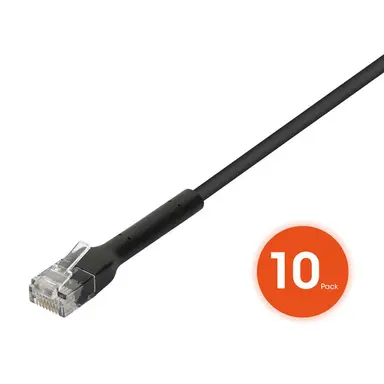 Intellinet Cat6 U/UTP Flexiboot Slim Network Patch Cable, 2 FT., Black, 10-Pack, image 8
