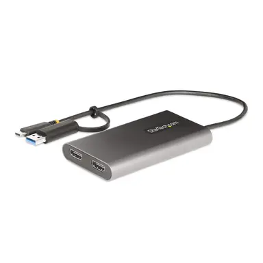 StarTech.com USB-C to Dual-HDMI Adapter, USB-C or a to 2X HDMI, 4K 60HZ, 100W PD Pass-Through