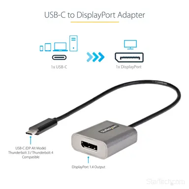 StarTech.com USB C to DisplayPort 1.4 Adapter 8K/4K, image 7