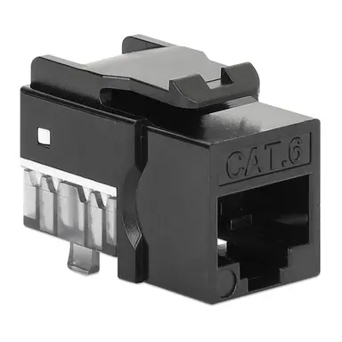 Intellinet Cat6 Slim Keystone Jack with Punch-Down Stand, Black, 25-Pack, image 6