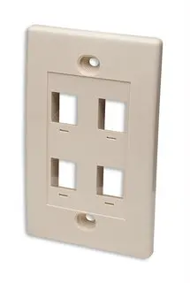 Intellinet 4 Outlet Ivory Wall Plate