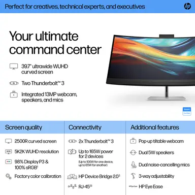 HP Sbuy S7 Pro 740PM 39.7 in 5K2K Conferencing Monitor, image 6