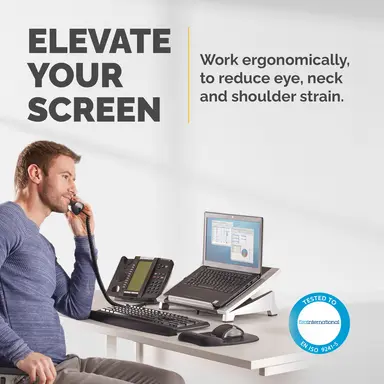 Fellowes Places Laptop at a Comfortable Height to Help Prevent Neck Strain. Supports 17 in, image 6
