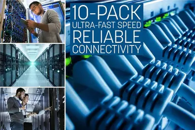 Intellinet Cat6 U/UTP Slim Network Patch Cable, 1.5 FT., Blue, 10-Pack, image 8