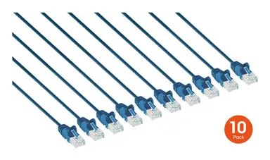 Intellinet Cat6 U/UTP Slim Network Patch Cable, 20 FT., Blue, 10-Pack, image 7