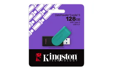 Kingston 128GB Portable USB 3.2 Gen 1 Datatraveler Exodia S (Black/Turquoise), image 4