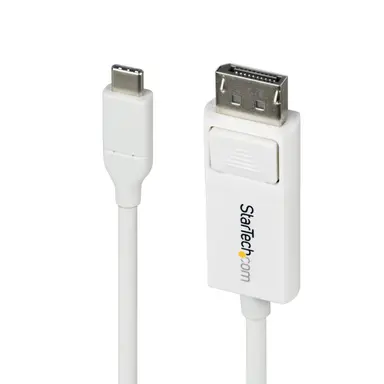 StarTech.com 6 ft (2M) USB-C to DisplayPort 1.2 Cable, Bidirectional, 4K 60HZ, White Video, image 4
