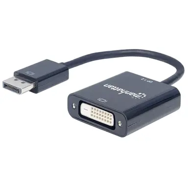 Manhattan - Strategic DisplayPort 1.2A Male to DVI-D Female, Active, 23 CM (9 In.), Black