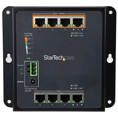 STARTECH.COM Industrial 8 Port Gigabit POE Switch up to 30W Per 4 Power Over Ethernet Ports +, image 7