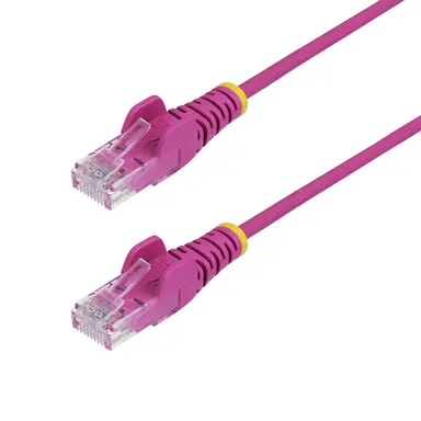 StarTech.com 1 ft Pink Slim Cat6 Ethernet Cable, Snagless, 100W PoE, UTP, LSZH, 28AWG Bare Cop, image 4