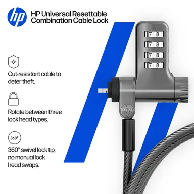 HP Universal Resettable Combination Cable Lock, image 4