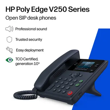 HP Poly Edge V250 Opensip Deskphone with Power Supply HP Poly Edge V250 Opensip, image 4