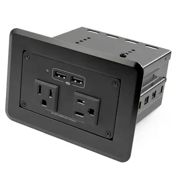 STARTECH.COM Dual Conference Table Power Outlet Box with 2X 2.4 Amp USB, image 4