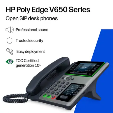 HP Poly Edge V650 Opensip Deskphone with Power Supply HP Poly Edge V650 Opensip, image 4
