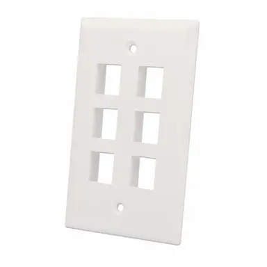 Intellinet 6-Outlet Keystone Wall Plate, image 4