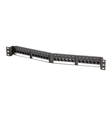 Legrand Dat Cables to GO Category 6 Techchoice 24 Port Angled Patch Panel Black 1RU - Unshie
