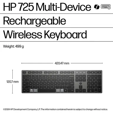HP 725 Multi-Device RCHRGBL WL KBD United States / Canada English, image 8