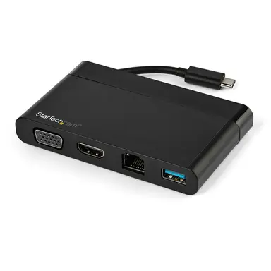 StarTech.com 4-in-1 USB C Multiport Adapter Travel Dock for Single Monitor 4K HDMI or 1080P V