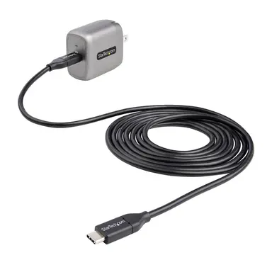StarTech.com 30 Watt Gan PD Universal USB-C Laptop AC Wall Charger with 6 ft Cable - Compact