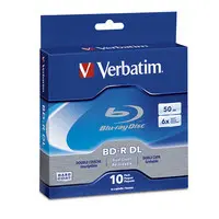 Verbatim Americas BD-R DL 50GB 8X, Verbatim, 10PK Spindle Box Peg Hanger