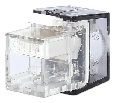 Intellinet Cat6 Toolless Keystone Jack with LED, Transparent, 25-Pack