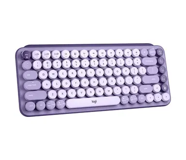 Logitech Pop Keys Wireless Mechanical Keyboard with Emoji Keys - COSMOS_LAVENDER - Bolt, S, image 7