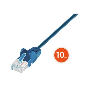 Intellinet Cat6 U/UTP Slim Network Patch Cable, 1 FT., Blue, 10-Pack, image 8