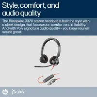 HP Poly Blackwire 3320 Stereo Microsoft Teams Certified USB-C Headset +USB-C/A, image 3